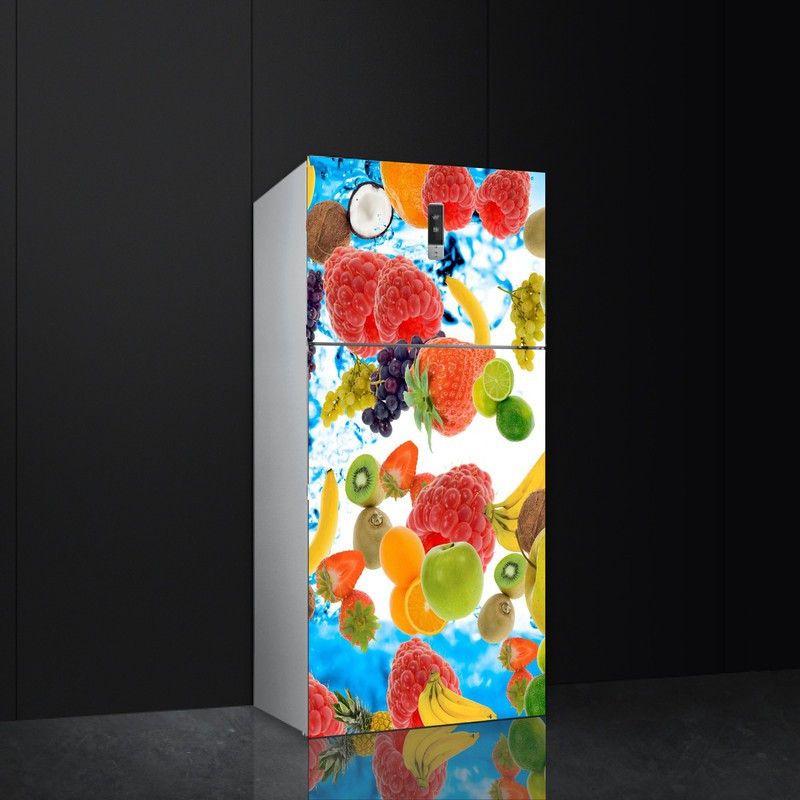 Shree Decor 60 cm Vinyl Fruits Fridge Sticker Single Door Decorative Sticker Self Adhesive Sticker  (Pack of 1)