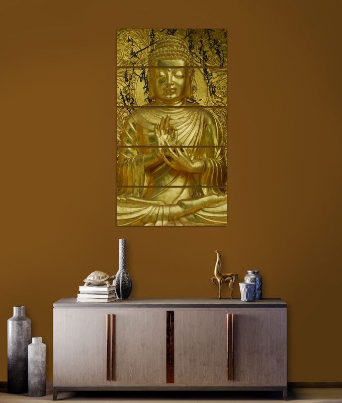 THE INSPIRE DECOR The Inspire Décor Multiple Frames Wall Painting Digital Reprint - Set of 5 (30 inch x 52 inch each) Painting Digital Reprint 26 inch x 76 inch Painting  (With Frame, Pack of 5)
