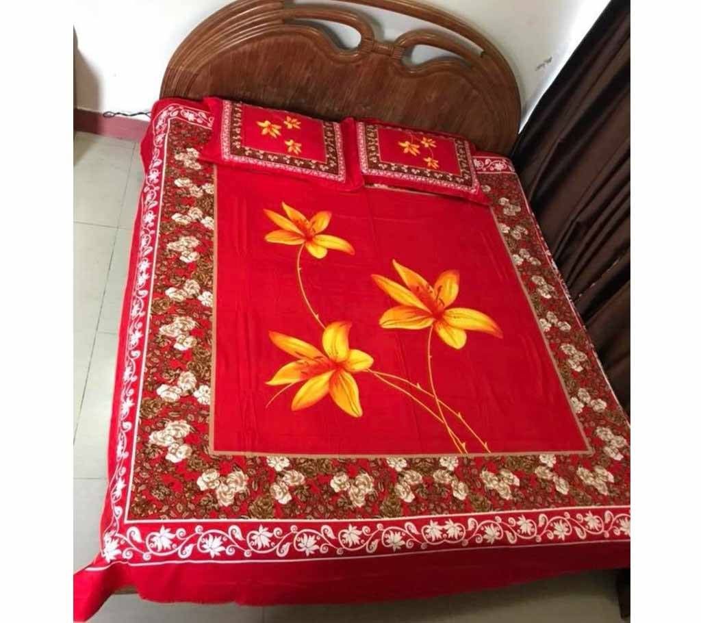 Printed Cotton Bed Cover With 2 Pillow covers