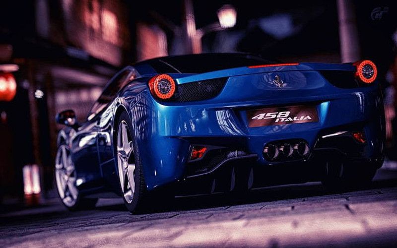 Ferrari Car Ferrari 458 Italia Blue Cars Matte Finish Poster Photographic Paper  (12 inch X 18 inch, 12 x 18 Inch Unframed)