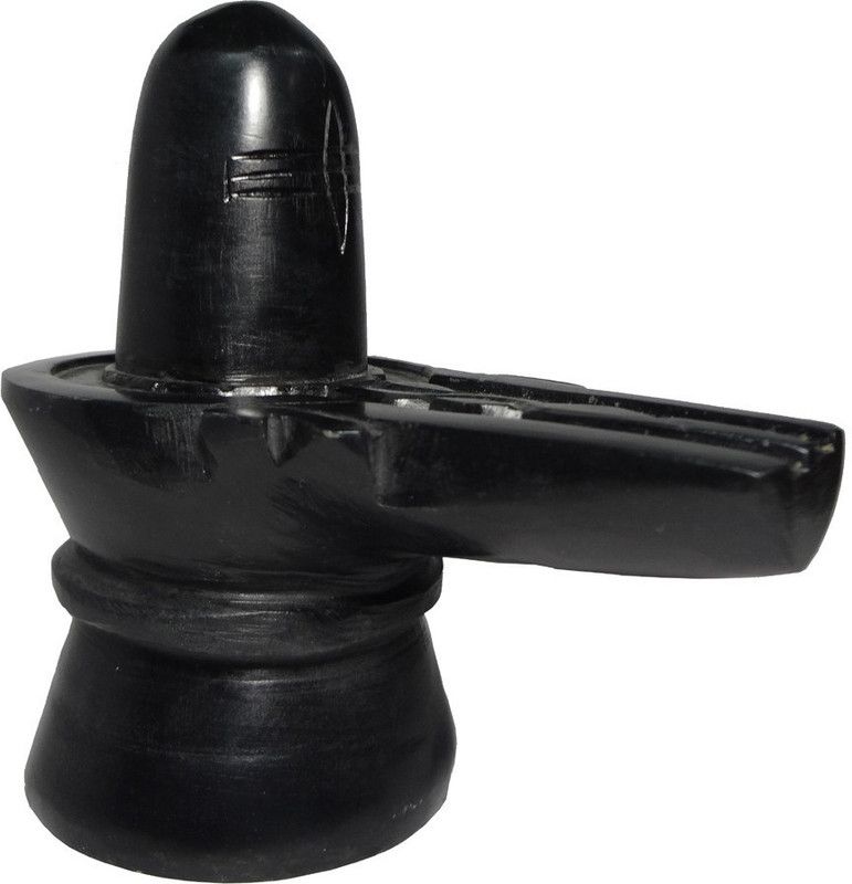 VALUE CRAFTS Black Marble Shiva Linga 7 cm Decorative Showpiece - 6.3 cm  (Stone, Black)