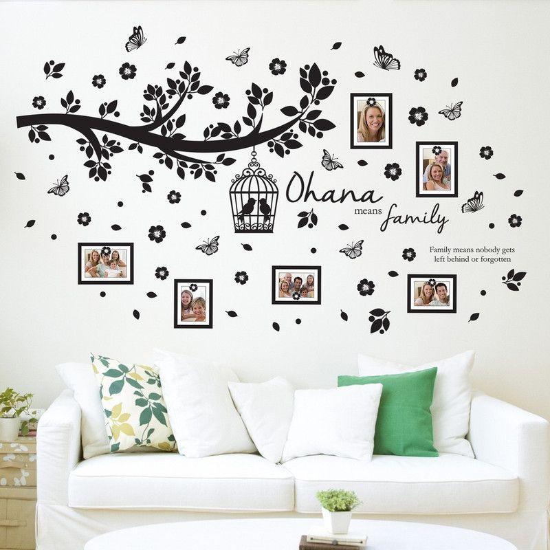 Decor Villa 182.88 cm Decor villa photo tree Multicolor Wall Sticker (43 X 72) Inch Removable Sticker  (Pack of 1)