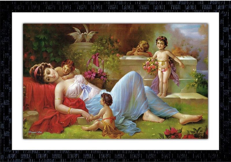 Janki Online Modern Art Glass Wall Paintings with Frame for home decoration item for bedroom for sale Canvas 14 inch x 20 inch Painting  (With Frame)
