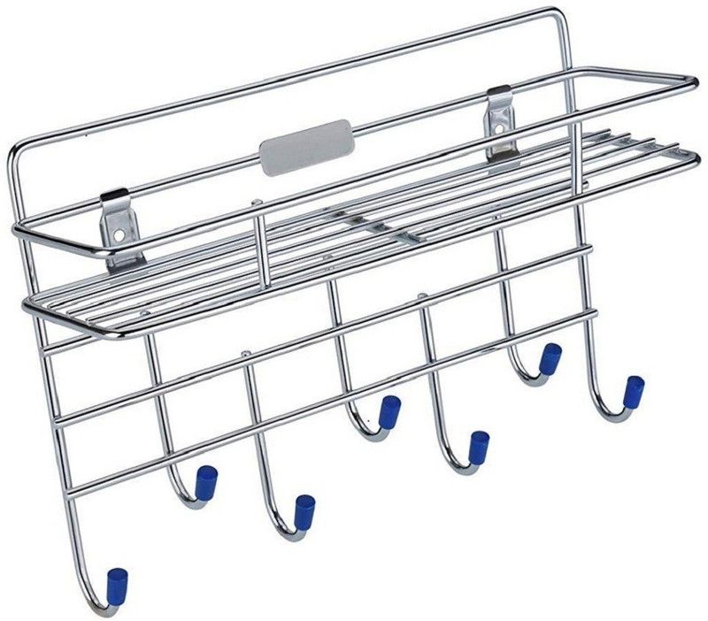 Nightstar Key Rack Holder With Wall Mount Stainless Steel Key Holder  (7 Hooks, Silver)