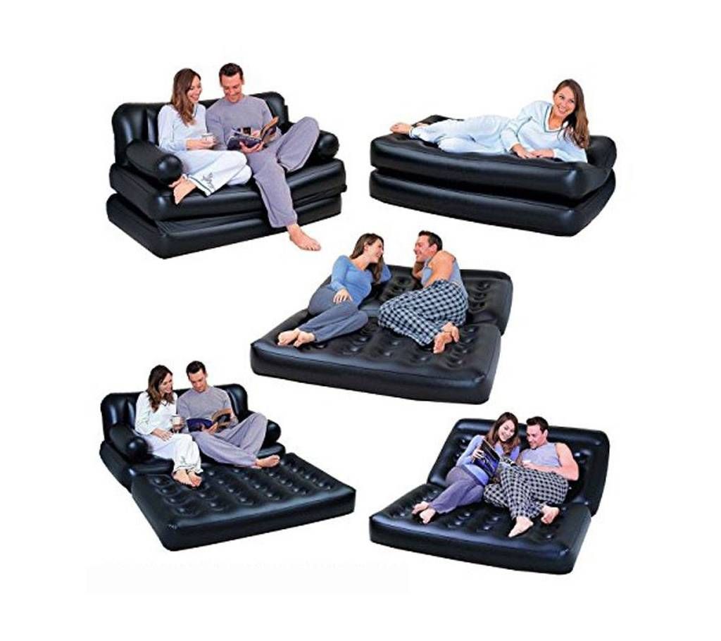 Bestway Inflatable Air Sofa Cum Bed 5in 1 Black