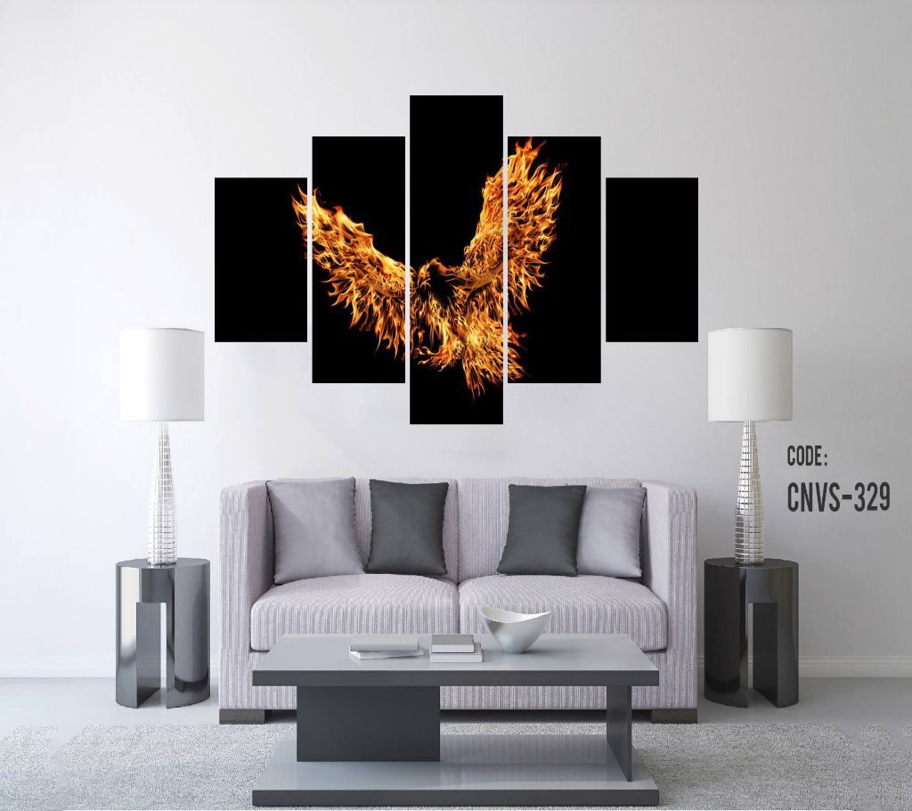 CNVS-329 Flame Eagle Wall Canvas Art Prints 78 inch x 48 inch