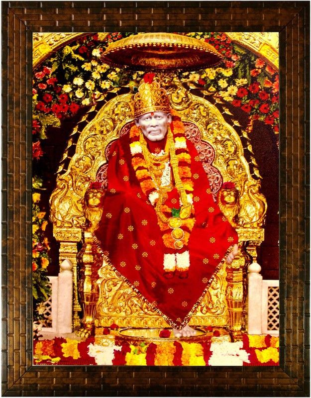 K K CREATIONS SAI RAM Digital Reprint 12 inch x 8 inch Painting  (With Frame)