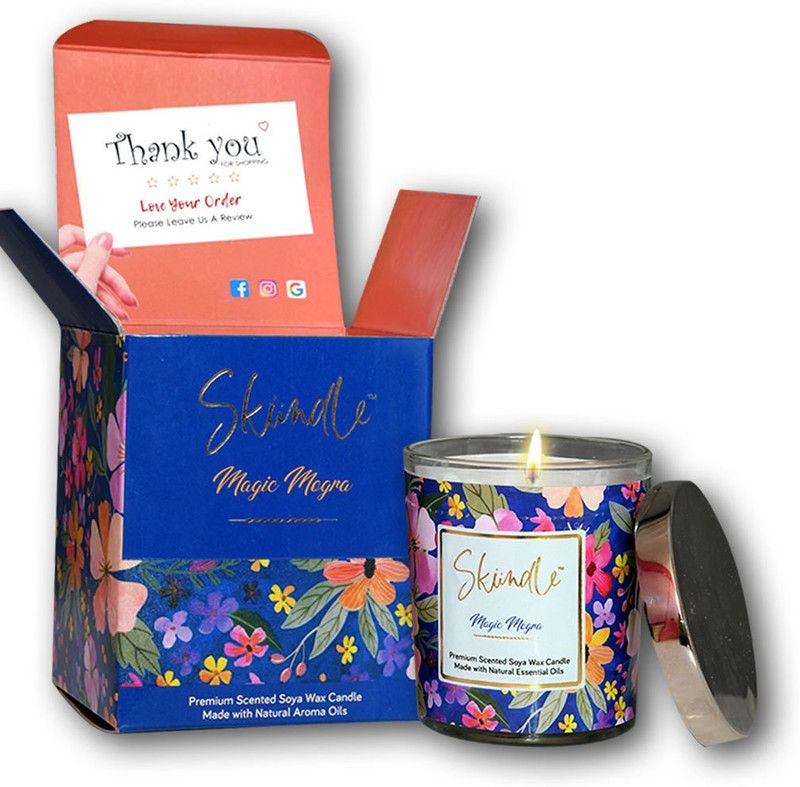 Skiindle Magic Mogra Candle  (Blue, Pack of 1)