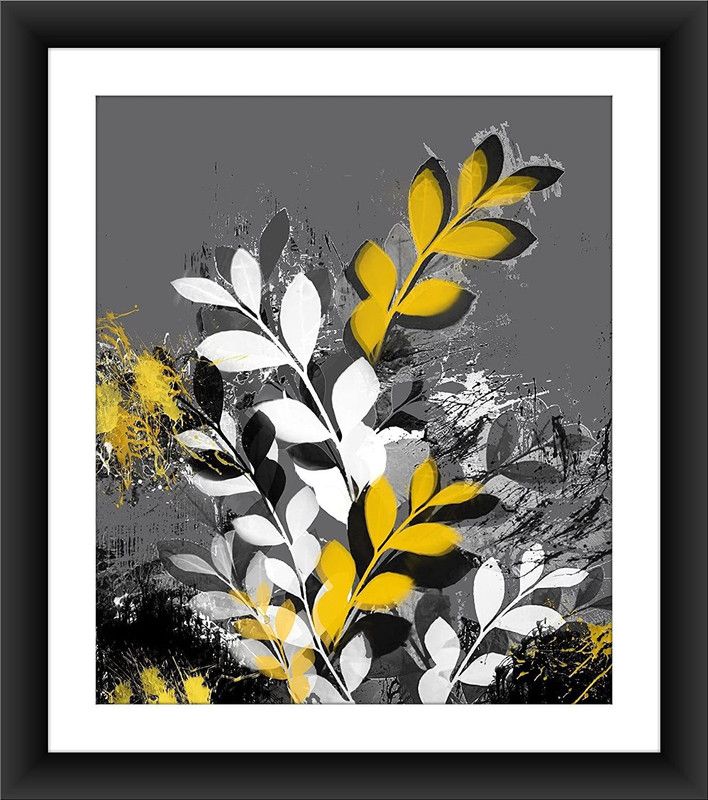 SHSWorks Magic Leaf Framed Floral Wall Art Canvas Painting Signed by Artist for Living Room Bedroom Home & Office Décor Copyright Protected Digital Reprint 17 inch x 15 inch Painting  (With Frame)