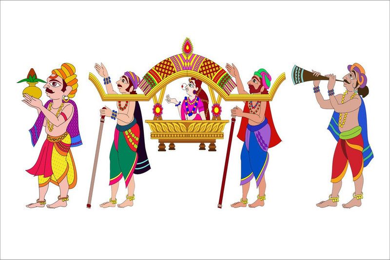 AK GRAPHICS 120 cm Indian Groom Makes Traditional Doli wall sticker Self Adhesive Sticker  (Pack of 1)