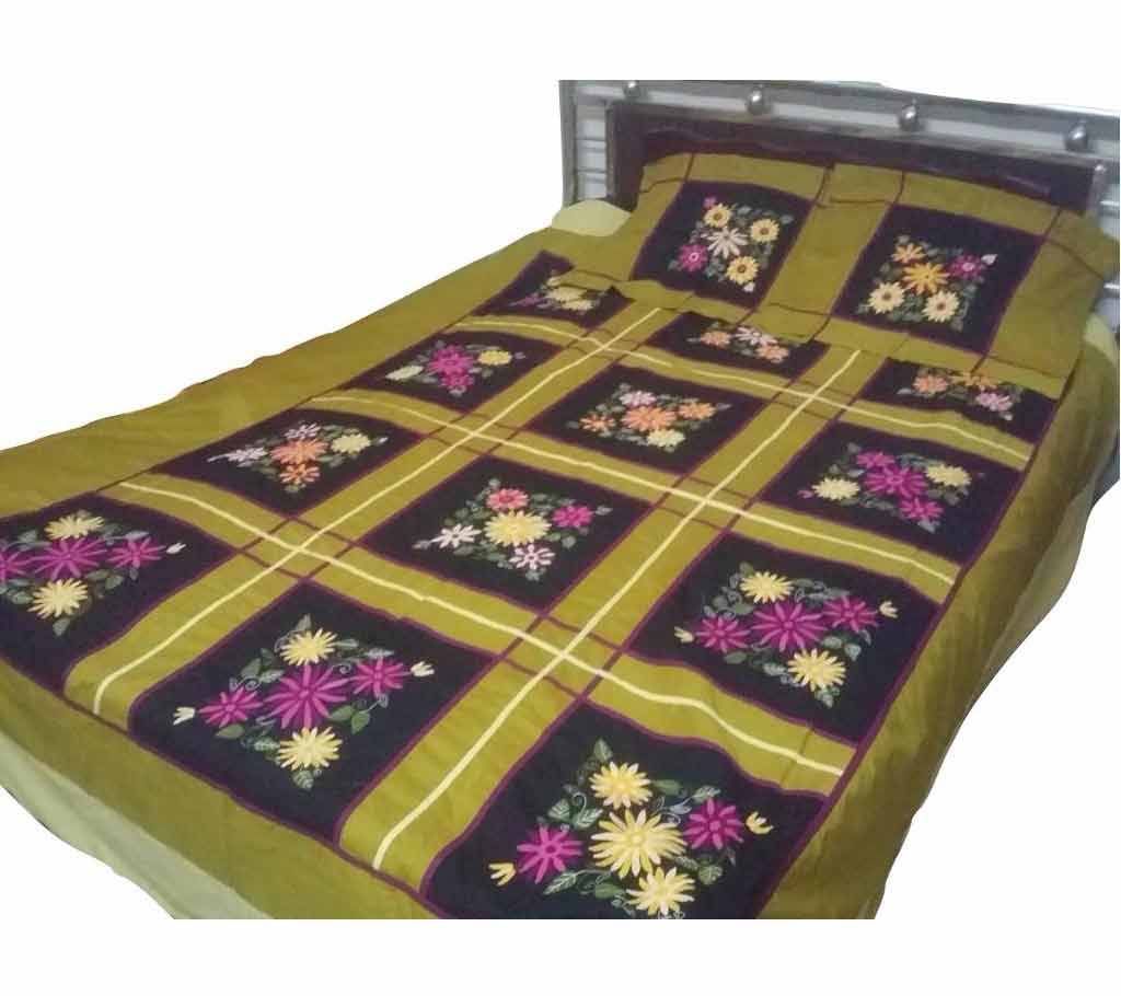 King size applique bed sheet