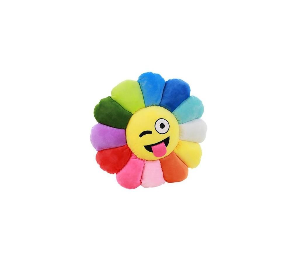 sunflower emoji pillow 20"