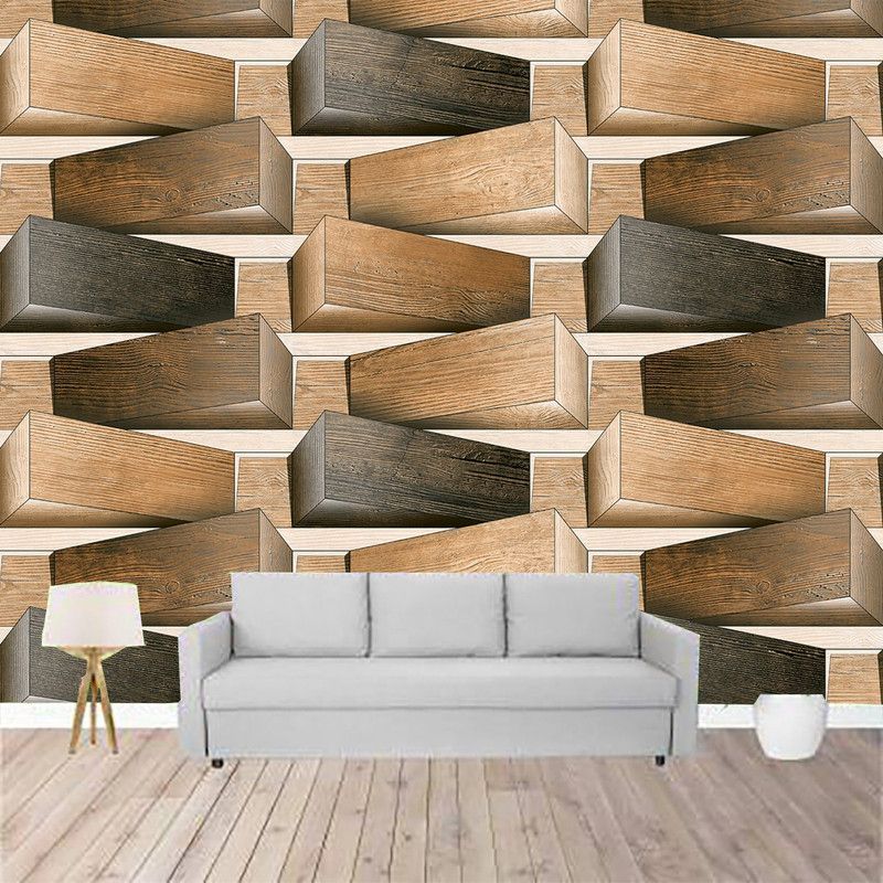 HD PRINT HOUSE Decorative White, Grey, Brown Wallpaper  (245 cm x 40 cm)