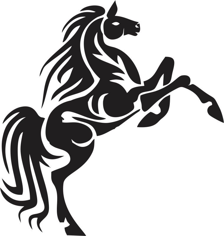 Sahaj Decor 58 cm Black Horse Magnetic Sticker  (Pack of 1)