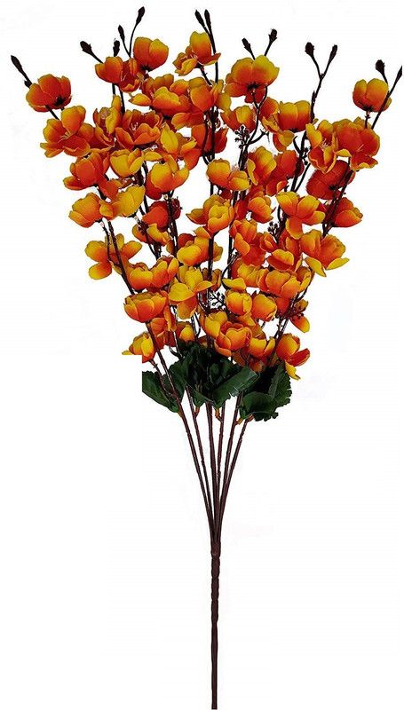 Everbuy Orange Orchids Artificial Flower  (23 inch, Pack of 1, Flower Bunch)