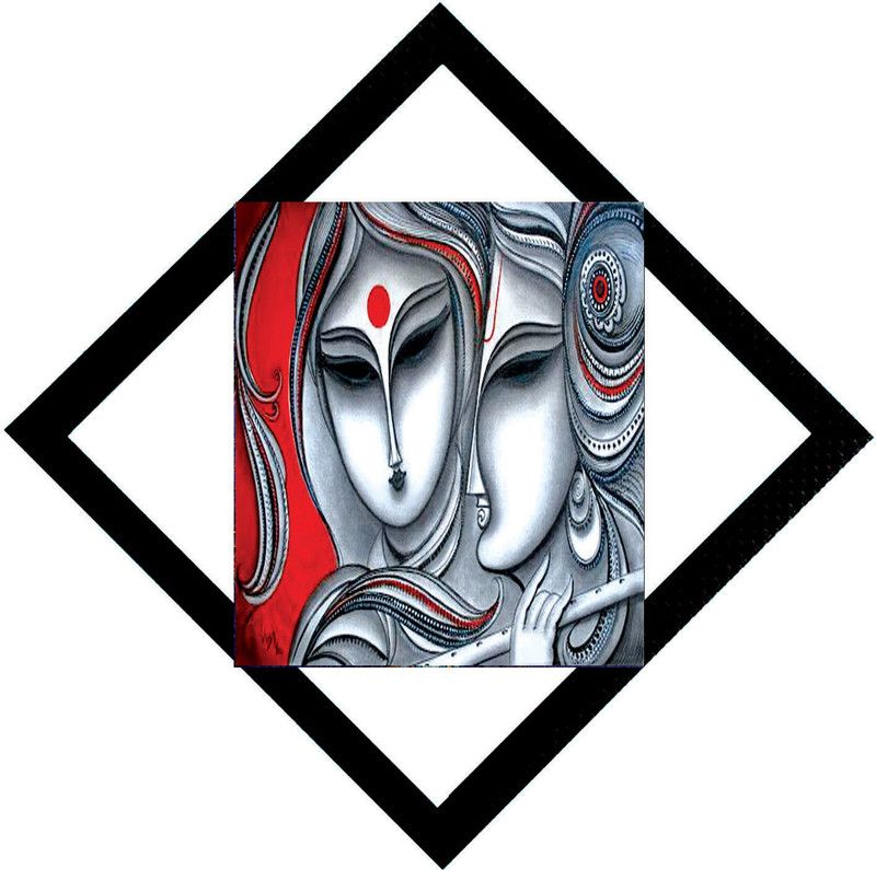 1A Art Street Handicraft Modern Art With UV Print Pastel 11.5 inch x 11.5 inch Painting  (With Frame)
