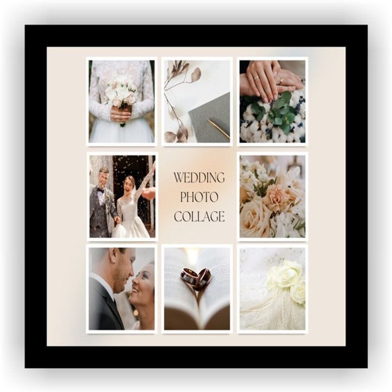 Lonaar Wood Personalized, Customized Gift Best Friends Reel Photo Collage gift for Friends, BFF with Frame, Birthday Gift,Anniversary Gift Wall  (Black, 8 Photo(s), 12x12 Inch)