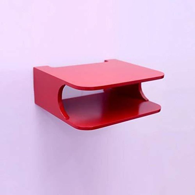 ANB Enterprises Wall set up box stand MDF MDF (Medium Density Fiber) Wall Shelf  (Number of Shelves - 2, Red)