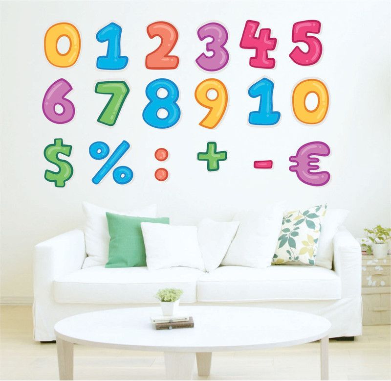 StickMe 80 cm Colorful Number With Sign Fun Learning Kids Preschool Education Wall Sticker-SM514 Self Adhesive Sticker  (Pack of 1)