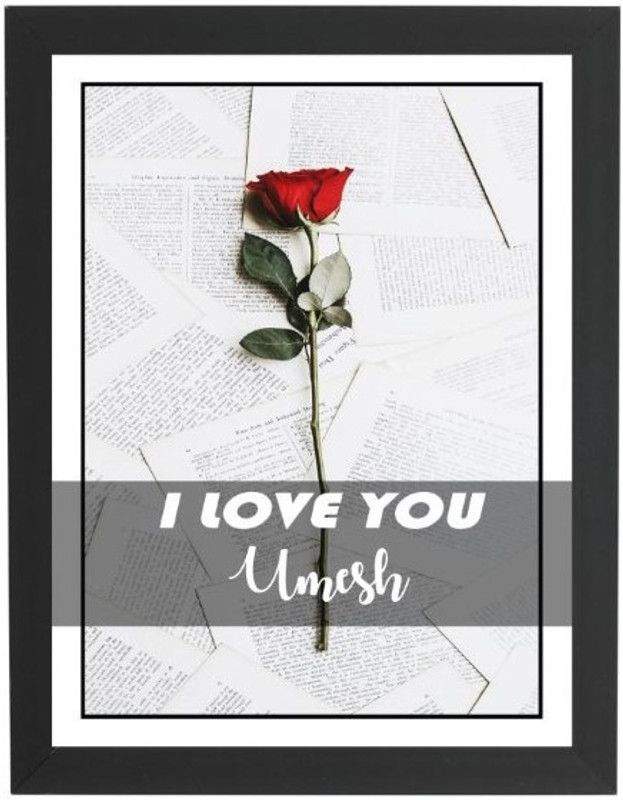Beautum I Love You Umesh Name Love You Printed Unique Digital Reprint 9inch x 13inch Painting Model No:CMGHP022452 Digital Reprint 13 inch x 9 inch Painting  (With Frame)
