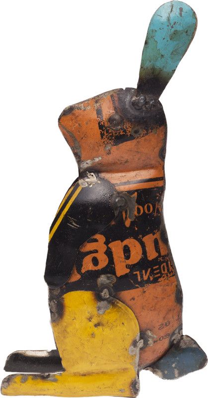 De Kulture Works Bunny Recycled Iron Decorative Showpiece - 23 cm  (Iron, Multicolor)