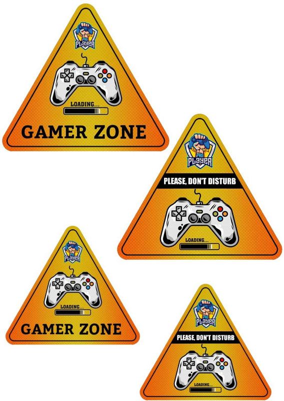 HindK 10.16 cm Vinyl sticker pack of 4 | VIDEO GAMER lOVER STICKER | Water-Proof Sticker Self Adhesive Sticker  (Pack of 4)