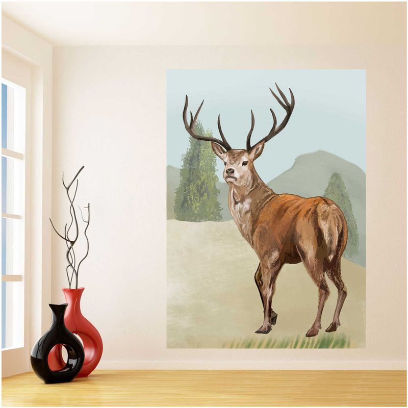sudrashya deer with horns Canvas 36 inch x 24 inch Painting  (Without Frame)