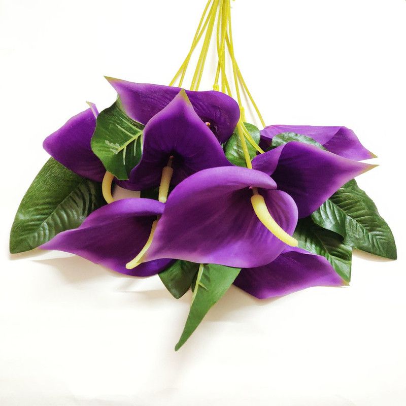 artificial hub Anthurium artificial flower Purple Peace Lily Artificial Flower  (25 inch, Pack of 1, Flower Bunch)