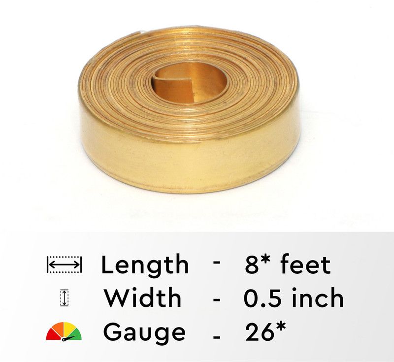 TREEMAISON Brass Strip Vastu Remedy for Entrance, Toilet Correction and Zone (Brass, 8 FEET, 12 MM WIDHT, 0.4MM GAUGE) (Pack of 1) Decorative Showpiece - 11 cm  (Brass, Gold)