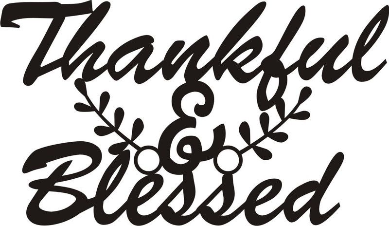 Thankfull & Blessed MDF Plaque Painted Cutout Ready to Hang  (Black)