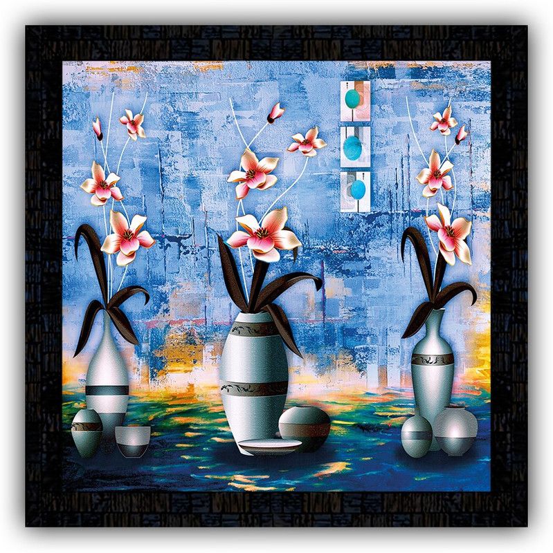 Poster N Frames framed poster of Flower floral-18383 Digital Reprint 14 inch x 14 inch Painting  (With Frame)