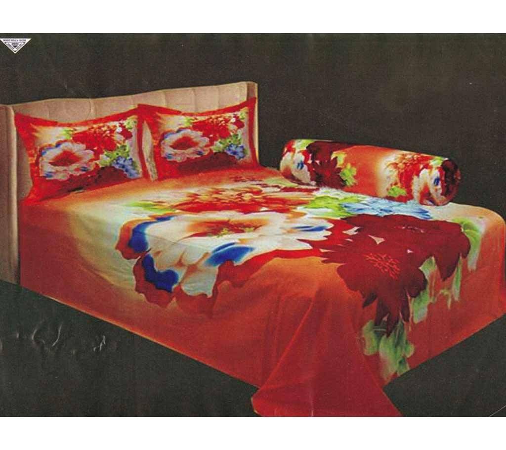 Cotton Double Size Bed Sheet Set with Two Pillow Covers