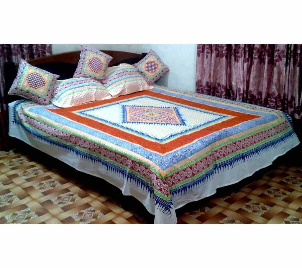 Block Printed Bed Cover Set (6 pcs) 