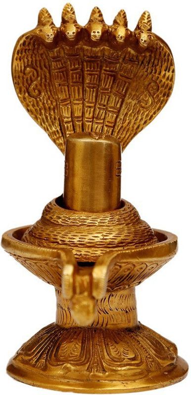 Craftartz Shivling Golden Color Decorative Showpiece - 16.7 cm  (Ceramic, Gold)