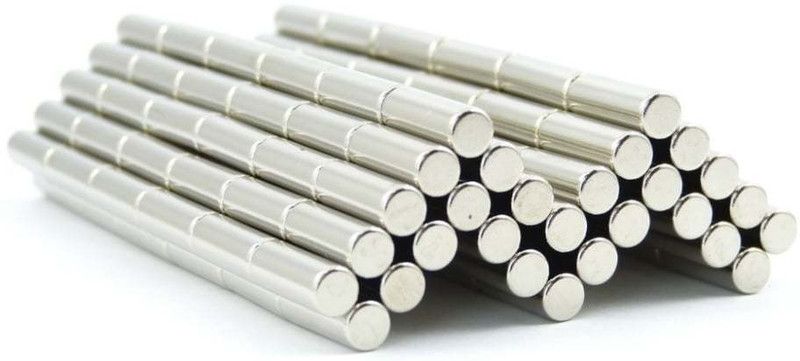 ART IFACT 150 Pieces of 5mm x 10mm Neodymium Magnets - N52 Cylindrical magnets - Rare Earth NdfeB Fridge Magnet, Multipurpose Office Magnets, Magnetic Paper Holder Pack of 150  (Silver)