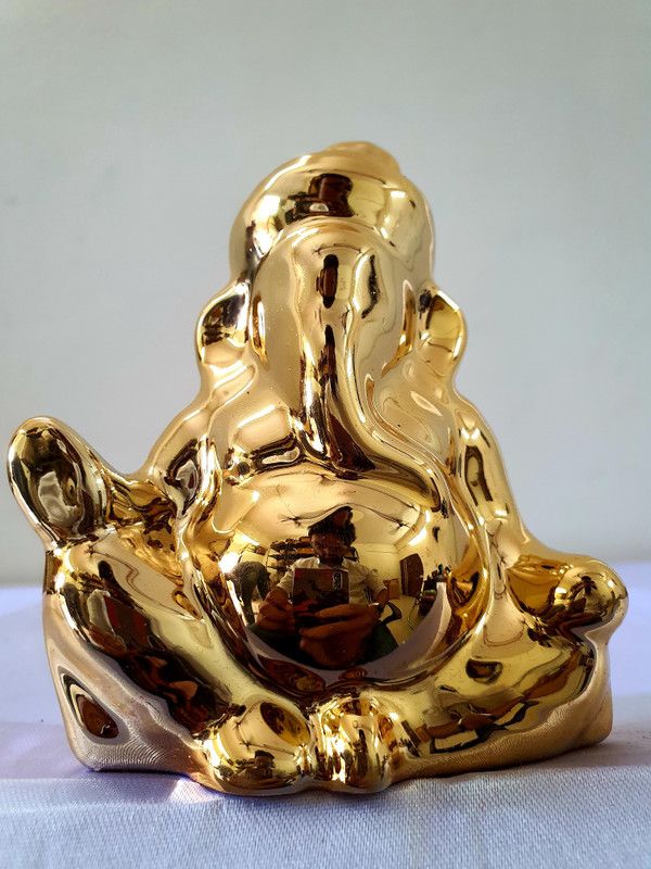 GiftEco Decorative Showpiece - 10.5 cm  (Polyresin, Gold)