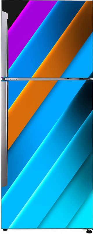 Advait Designs 60 cm Advait Designs Decorative abstract multicolor 3d colored lines wallpaper sticker for fridge décor Self Adhesive Sticker  (Pack of 1)