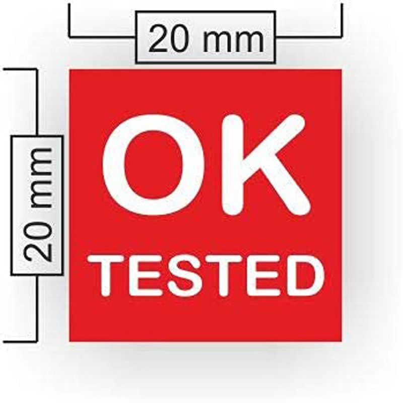 RAIMO 2 cm OK_TESTED_LABEL_STICKER Self Adhesive Sticker  (Pack of 500)
