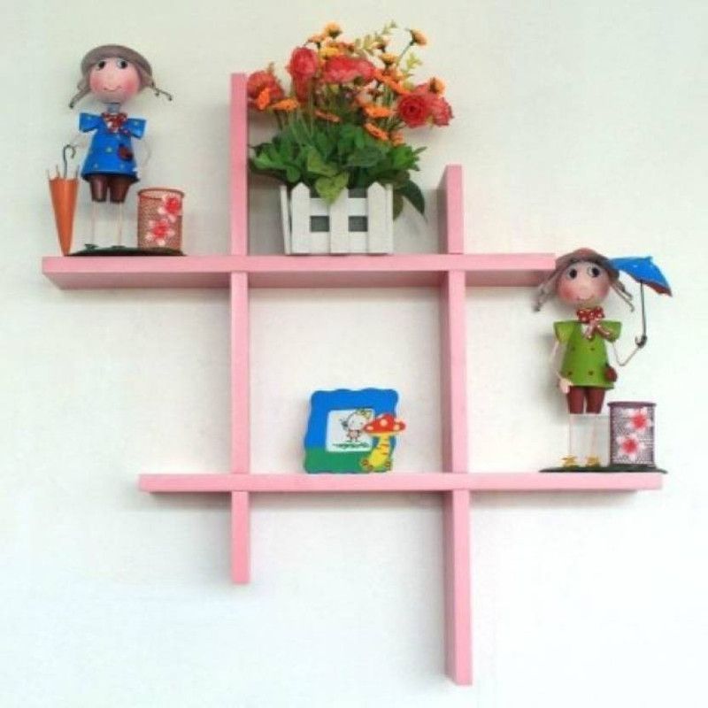 Extend Crafts Wooden Wall Shelf  (Number of Shelves - 1, Pink)
