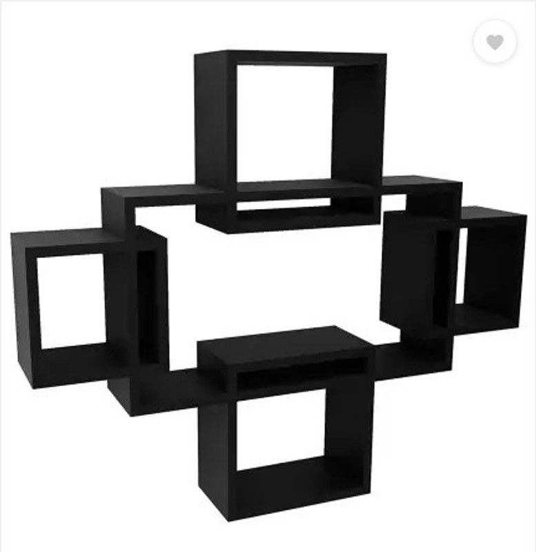 QW Art Wooden Wall Shelf  (Number of Shelves - 5, Brown)
