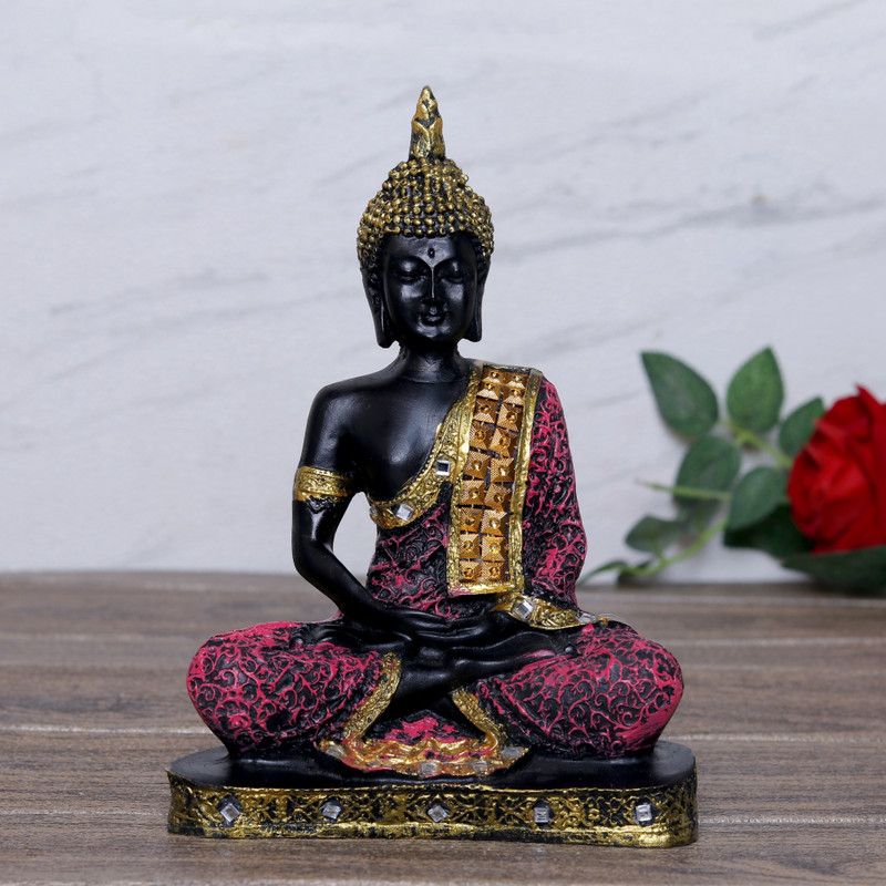 GW Creations Beautiful Lord Gautam Buddhain Meditating Position| Statue for Home Decor| Decorative Showpiece - 24 cm  (Marble, Pink)