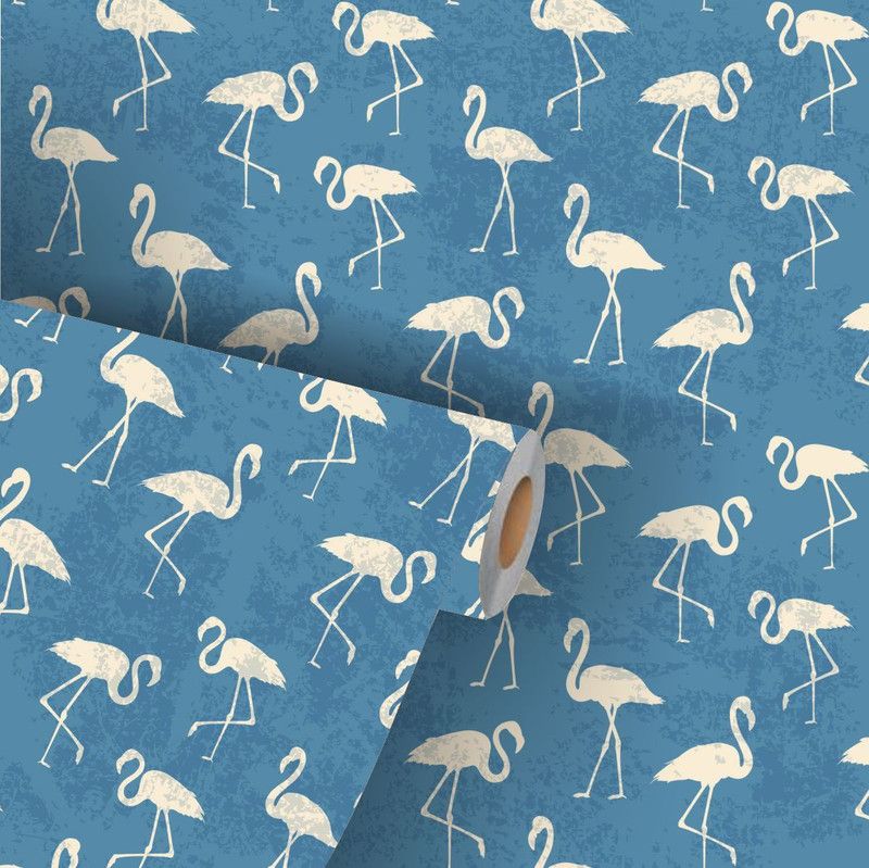 We Kreate Art & Paintings Blue, Beige Wallpaper  (250 cm x 45 cm)