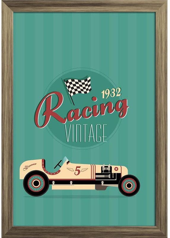 Vintage Car D12 Paper Print  (13 inch X 10 inch, Framed)