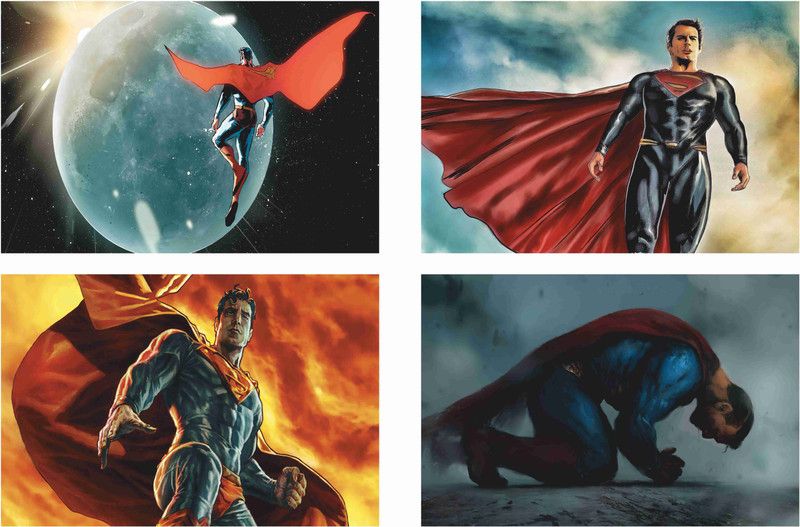 Superman Combo Poster Set of 4 Posters With Gloss Lamination M10 Paper Print  (12 inch X 18 inch, Rolled)