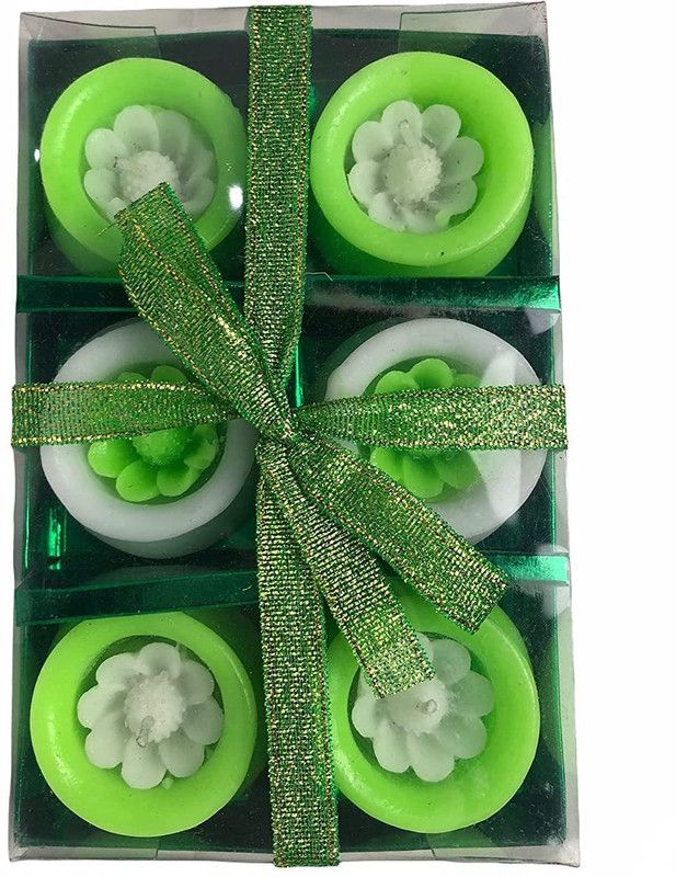 JJ MODERN DESIGNS Smokeless Floating Candles Decorative Showpiece - 5 cm  (Wax, Green)