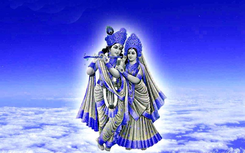 Lord Shree Radhe Krishna Beautiful Vinyl Poster Paper Print  (18 inch X 24 inch, Rolled)