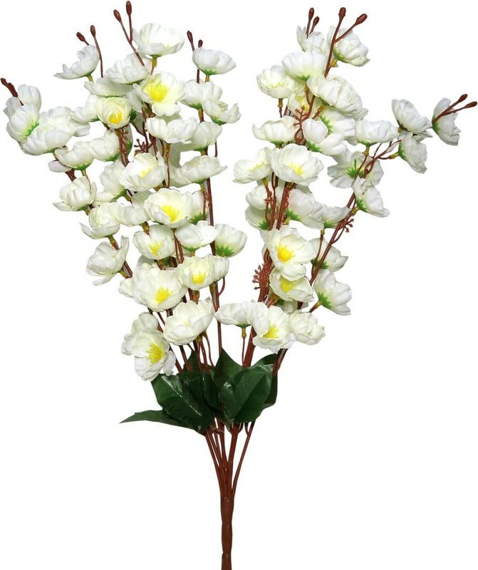saf White Jasmine Artificial Flower  (22 inch, Pack of 1, Flower Bunch)