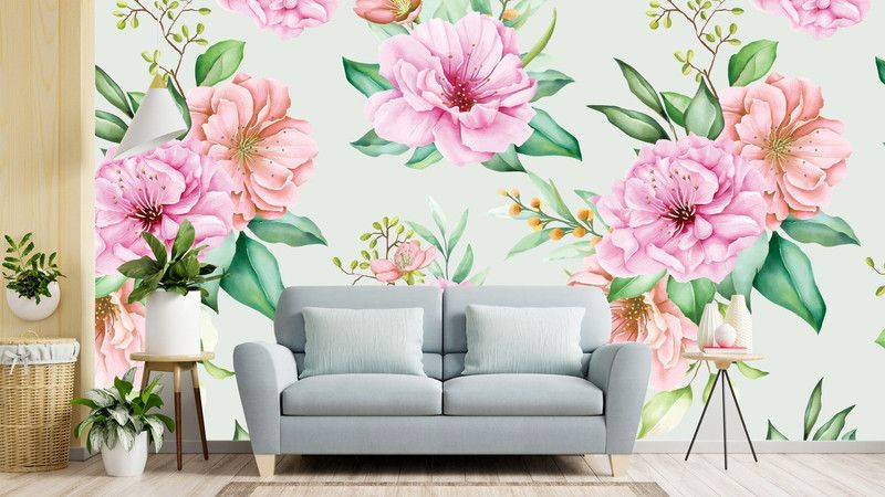 Print Panda Floral & Botanical Multicolor Wallpaper  (325 cm x 40 cm)