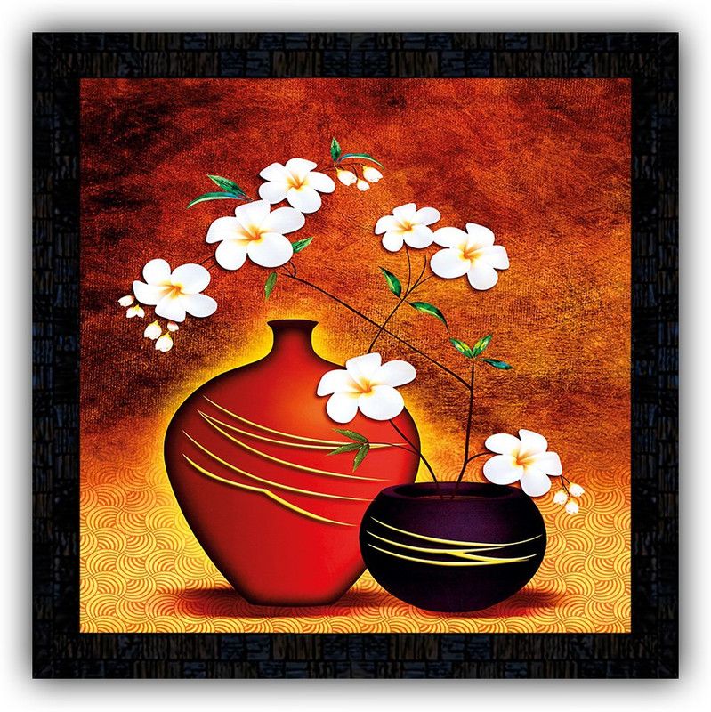 Poster N Frames framed poster of Flower floral-18325 Digital Reprint 14 inch x 14 inch Painting  (With Frame)