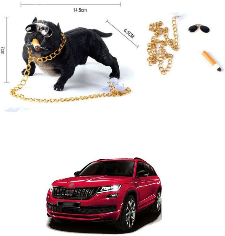 PRTEK Cute Sleeping Dog for Car, Home Interior, Office Work Table Designs 116 Decorative Showpiece - 8 cm  (Brass, Multicolor)